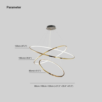 Arisha 3–5 Ring Pendant Light |  3 rings 31.5 + 39.4 + 47.2 in  | 3-Color Temperature Switchable | Adjustable LED | Brick by Brick