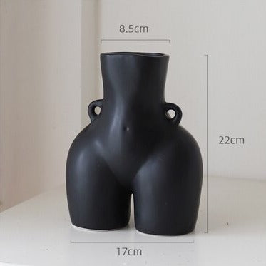 Ceramic Body Vase | Sculptural Accent for Dried Florals | Matte Finish | Compact 5.5" Statement Piece