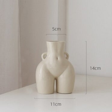 Ceramic Body Vase | Sculptural Accent for Dried Florals | Matte Finish | Compact 5.5" Statement Piece