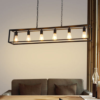 Alessio Rectangle Pendant Light | 31.5 / 47.2 x 7.9 in | Brass or Black Finish | Industrial Design | Brick by Brick