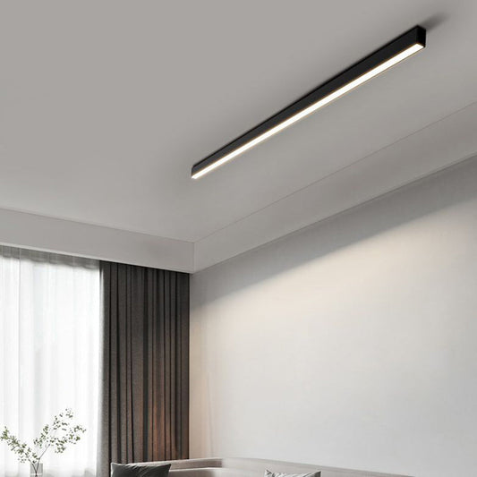 Contemporary LED Linear Ceiling Light | 23.6–47.2 in | Dimmable Flush Mount |Black Metal | Brick by Brick