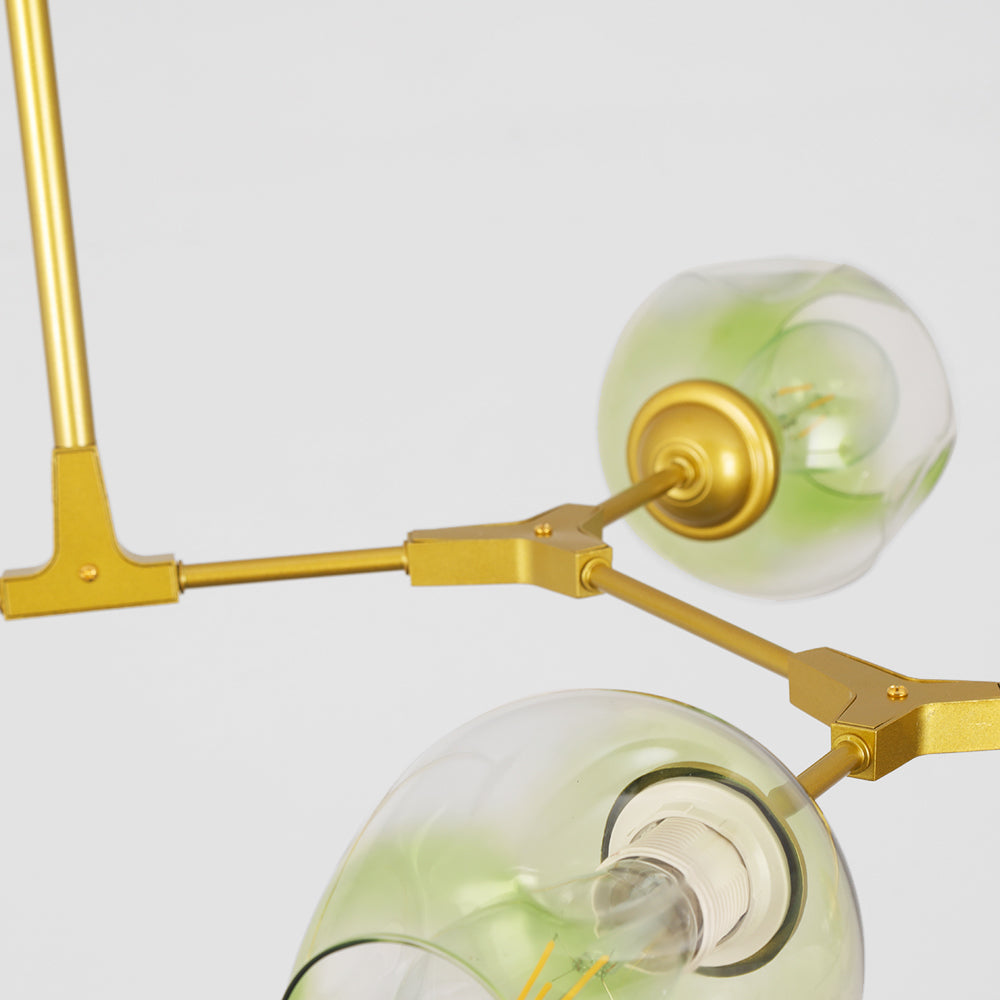 Nordic Modern Glass Pendant Light | H 31.5 - 39.3 in | Clear Bubble Design | Adjustable Brass Ceiling Fixture | Brick by Brick