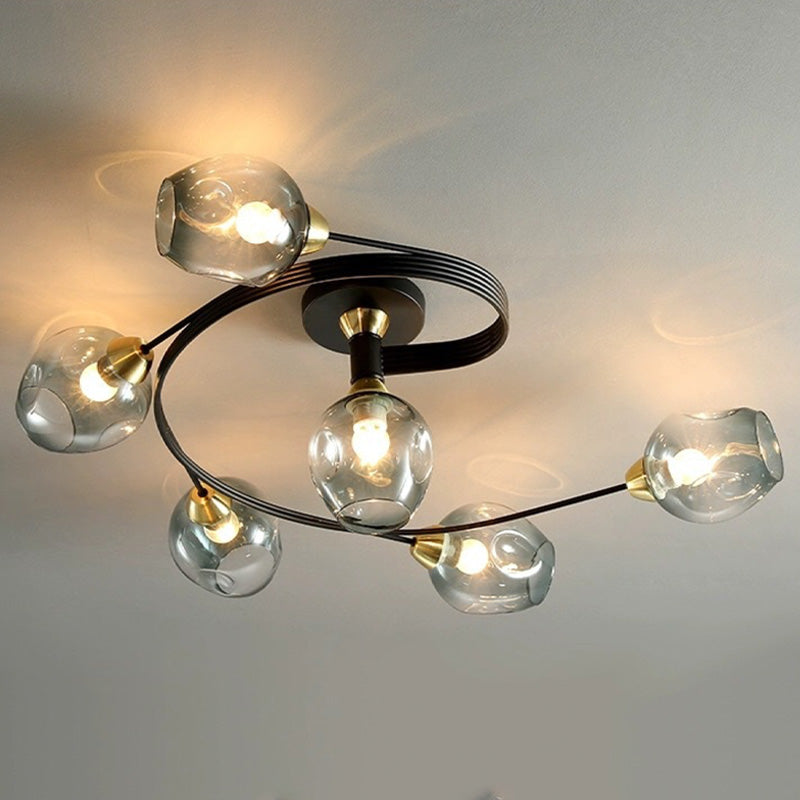 Nordic LED Pendant Chandelier | 29.5 or 36.6 in | Black or Gold Finish | Modern Glass Shade Design | Brick by Brick