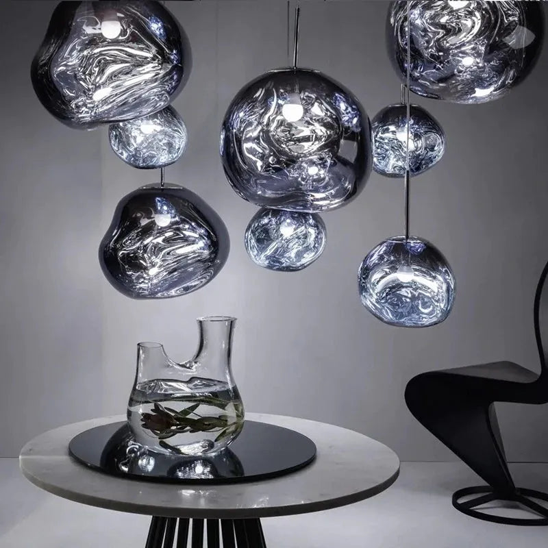 Glass Globe Pendant Light | 7.9 - 15.0 in | Glass Pendant | 4 Colors | Metal Frame | Brick by Brick
