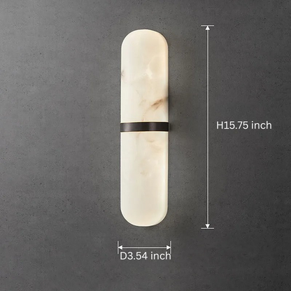 Marble LED Wall Light  | 15.7 x 3.5 in | Semi-Cylinder Light | Imitation Marble Decor Fixture | Brick by Brick