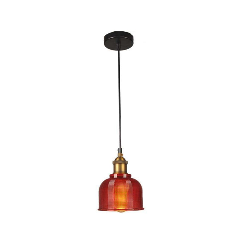 Retro Glass Pendant Light | 5.9 x 7.9 in | Industrial Loft Design | Colorful Glass Shades | E27 Bulb | Adjustable Cord | Brick by Brick