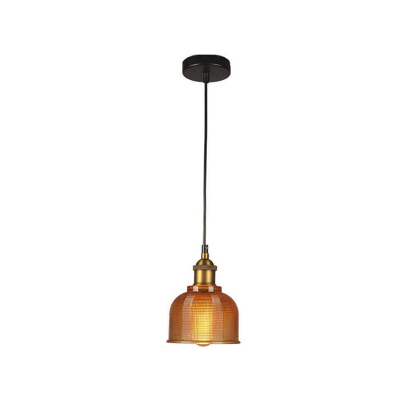 Retro Glass Pendant Light | 5.9 x 7.9 in | Industrial Loft Design | Colorful Glass Shades | E27 Bulb | Adjustable Cord | Brick by Brick