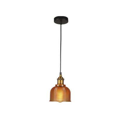 Retro Glass Pendant Light | 5.9 x 7.9 in | Industrial Loft Design | Colorful Glass Shades | E27 Bulb | Adjustable Cord | Brick by Brick