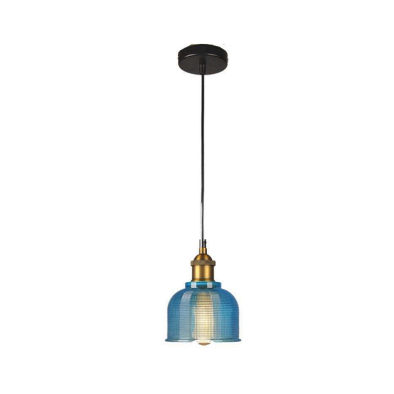 Retro Glass Pendant Light | 5.9 x 7.9 in | Industrial Loft Design | Colorful Glass Shades | E27 Bulb | Adjustable Cord | Brick by Brick