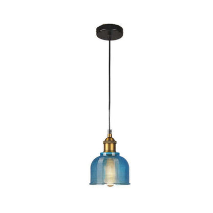 Retro Glass Pendant Light | 5.9 x 7.9 in | Industrial Loft Design | Colorful Glass Shades | E27 Bulb | Adjustable Cord | Brick by Brick