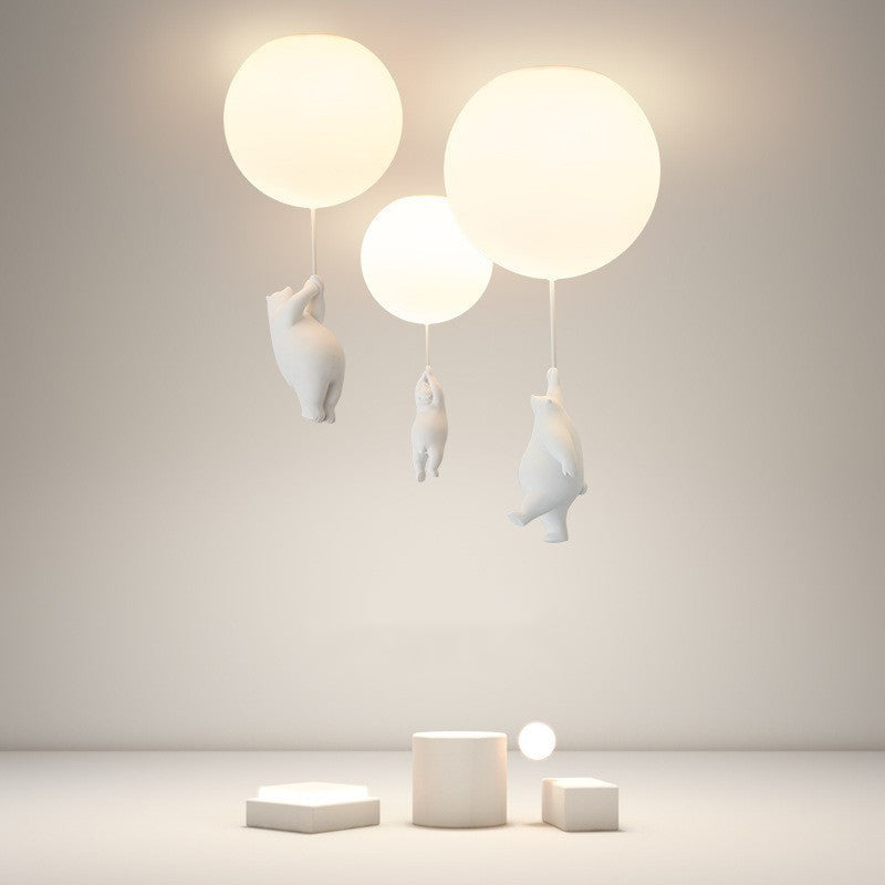 Kids LED Flush Mount Ceiling Light | H5.9 - 7.6 in | Bear Balloon Design | Resin & Acrylic | Warm Glow | Indoor | Brick by Brick