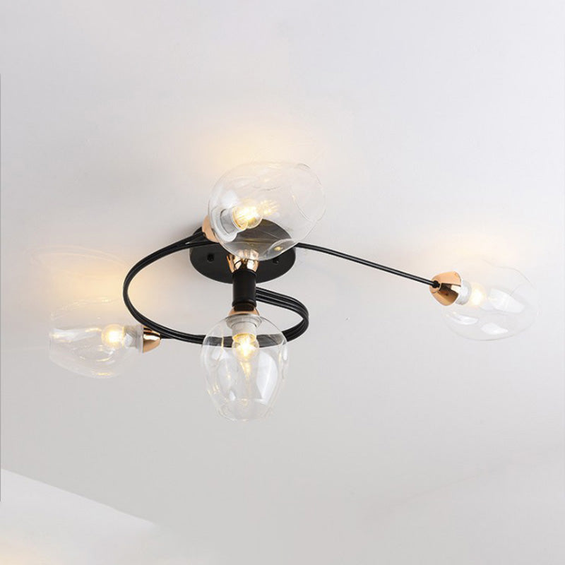 Nordic LED Pendant Chandelier | 29.5 or 36.6 in | Black or Gold Finish | Modern Glass Shade Design | Brick by Brick