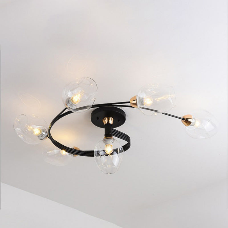 Nordic LED Pendant Chandelier | 29.5 or 36.6 in | Black or Gold Finish | Modern Glass Shade Design | Brick by Brick