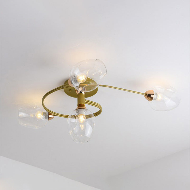 Nordic LED Pendant Chandelier | 29.5 or 36.6 in | Black or Gold Finish | Modern Glass Shade Design | Brick by Brick