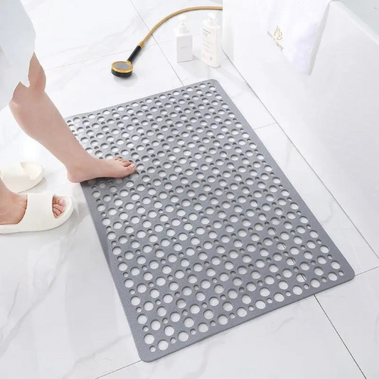 Anti-Slip Shower Mat | Rectangular PVC Bath Safety Mat with Drain Holes for Bathroom | Brick by Brick