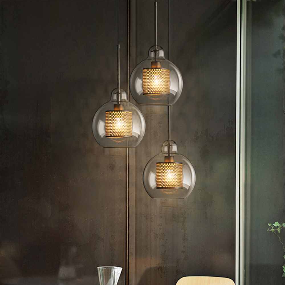Elegant Glass Pendant Lamp | Gold or Silver | Adjustable Hanging Light | Contemporary Home Lighting | Brick by Brick