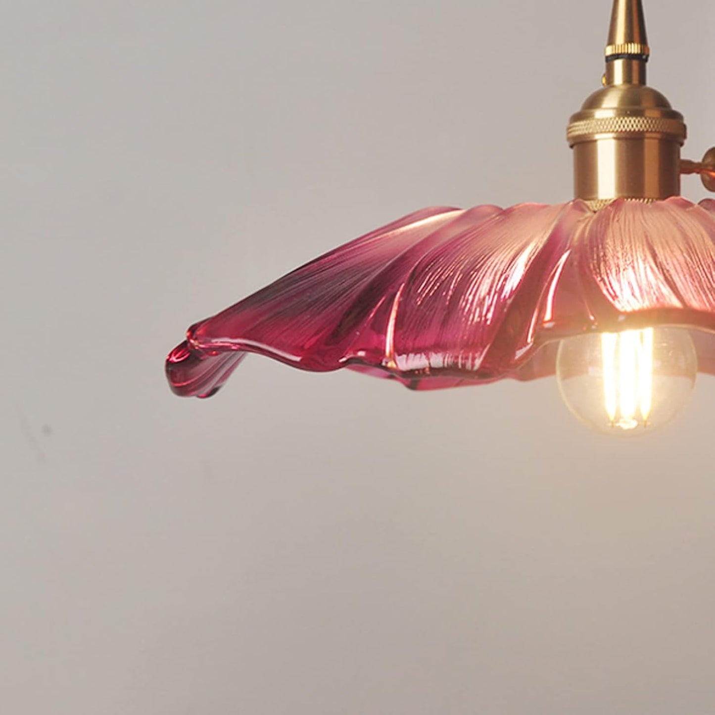 Vintage Floral Glass Pendant Light | Retro Elegance | Warm Glow | Adjustable Hanging | Brick by Brick