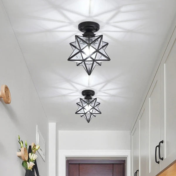 Modern Starlight Flush Ceiling Light | 9.8 x 4 x 7.9 in | Soft Ambient Glow Fixture | E27 Bulb Compatible | Stylish Lighting | Brick by Brick