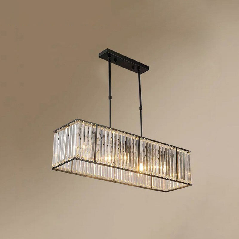 Nordic Crystal Island Chandelier | Iron + Crystal | 8.66 x 21.65-33.46 in | Elegant Fixture | Brick by Brick