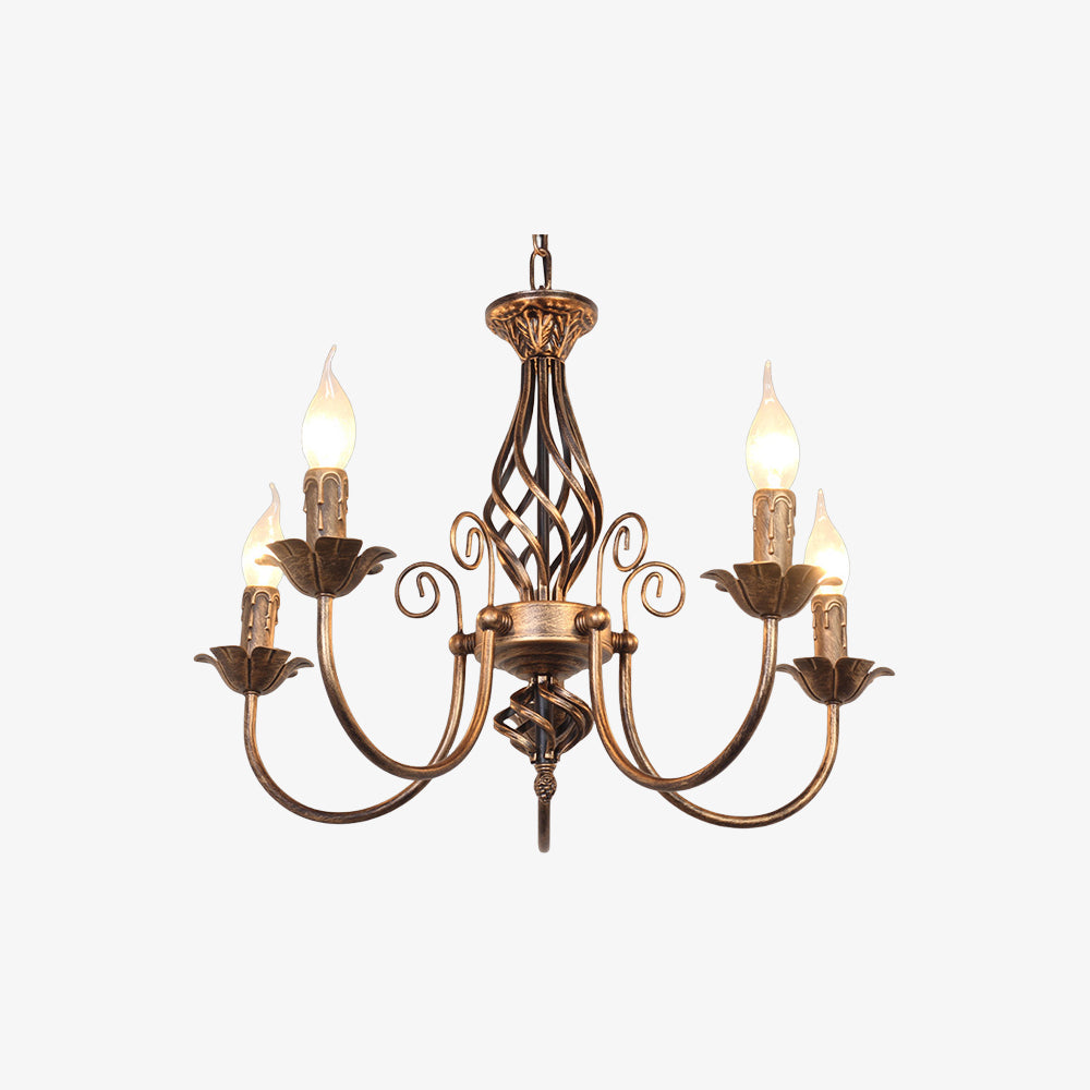 Vintage Bronze Chandelier | 4/6/8 Light Dining Room Ceiling Fixture in Iron | Brick by Brick
