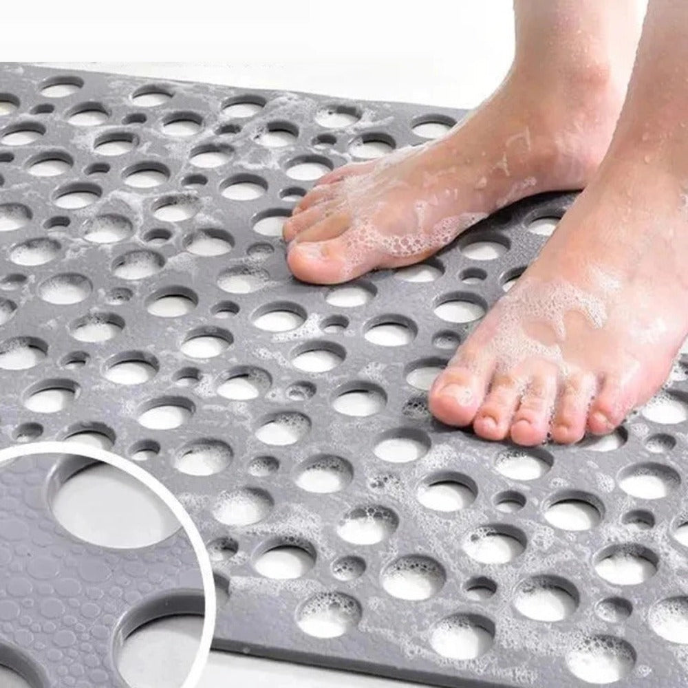 Anti-Slip Shower Mat | Rectangular PVC Bath Safety Mat with Drain Holes for Bathroom | Brick by Brick