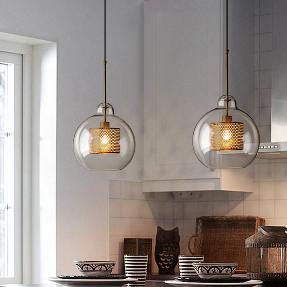 Elegant Glass Pendant Lamp | Gold or Silver | Adjustable Hanging Light | Contemporary Home Lighting | Brick by Brick