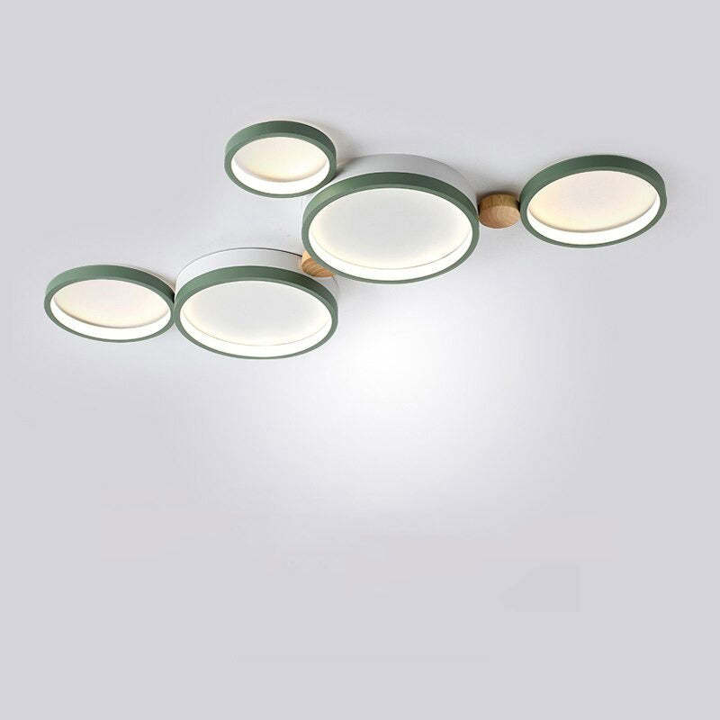 Modern LED Ceiling Light | Triple Ring Gray Metal Design | Energy-Efficient Warm White Fixture | Brick by Brick