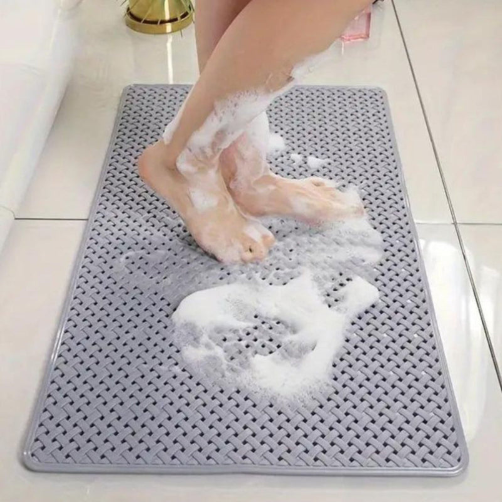 Non Slip Bathtub Mat | Anti-Mold PVC Bath & Shower Safety Mat with Drain Holes | Brick by Brick