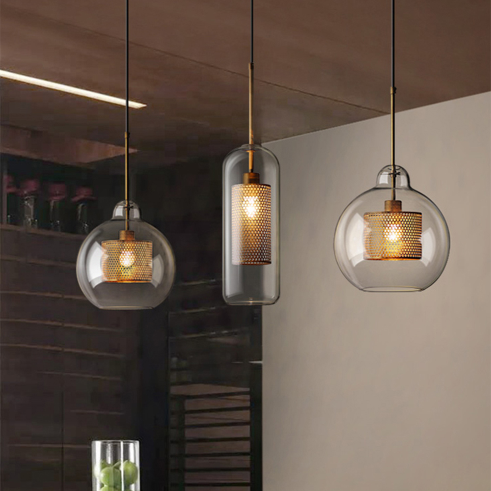 Elegant Glass Pendant Lamp | Gold or Silver | Adjustable Hanging Light | Contemporary Home Lighting | Brick by Brick