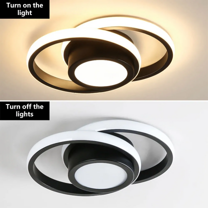 Double Ring LED Ceiling Lamp | 10.6in Diameter | Sleek Minimalist Design | Modern Home Accent | Brick by Brick