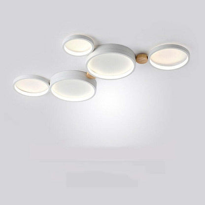 Modern LED Ceiling Light | Triple Ring Gray Metal Design | Energy-Efficient Warm White Fixture | Brick by Brick