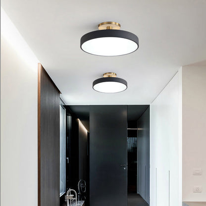 Flush Round Ceiling Light | Modern LED Fixture | Soft Glow | Metal & Acrylic