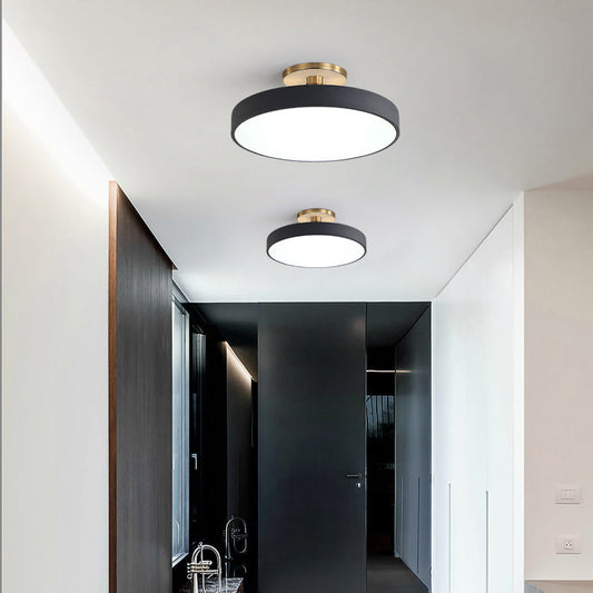 Flush Round Ceiling Light | Modern LED Fixture | Soft Glow | Metal & Acrylic
