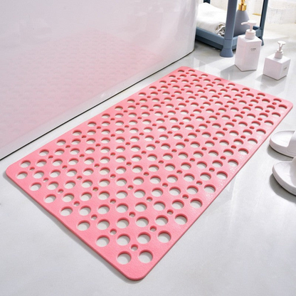 Anti-Slip Shower Mat | Rectangular PVC Bath Safety Mat with Drain Holes for Bathroom | Brick by Brick