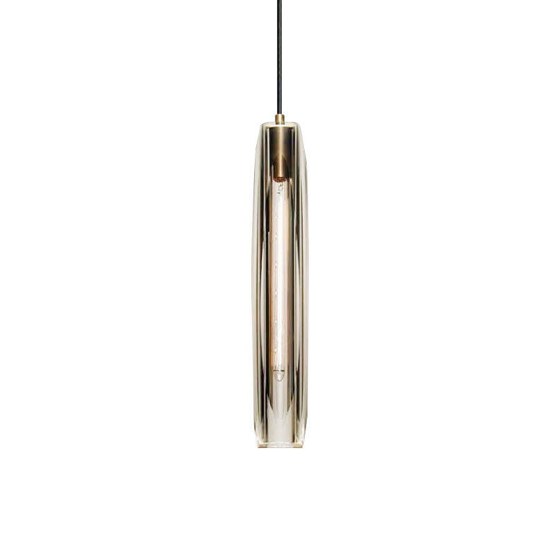 Small Glass Chandelier Pendant | 2.7 x 14.9 in | Brass LED Accent Lighting | Compact & Elegant | Brick by Brick