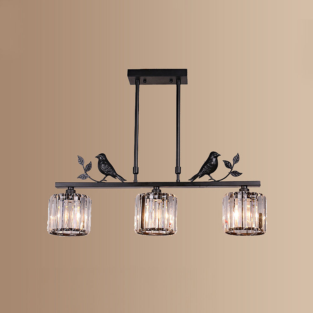 Birdie Crystal Island Chandelier | Multi-Head Pendant | 26.77 x 27.56 in | Elegant Long Chandelier | Brick by Brick