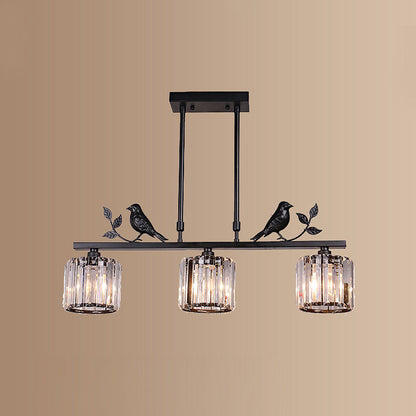 Birdie Crystal Island Chandelier | Multi-Head Pendant | 26.77 x 27.56 in | Elegant Long Chandelier | Brick by Brick