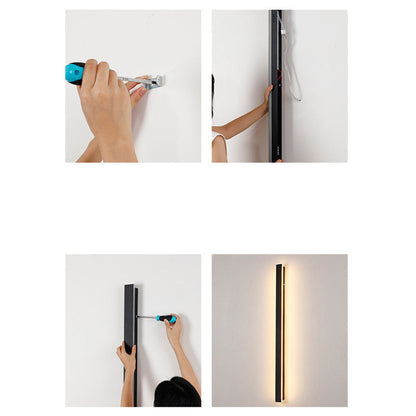 Industrial Outdoor LED Wall Light | 11.8–47.2 x 2 in | Black Acrylic Long Fixture | IP65 Waterproof Exterior Lighting | Brick by Brick