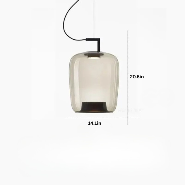 Modern Glass Pendant Light | 13.8-17.4 in | LED Hanging Lamp | Indoor Ceiling Fixture | Brick by Brick