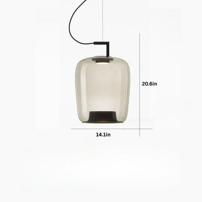 Modern Glass Pendant Light | 13.8-17.4 in | LED Hanging Lamp | Indoor Ceiling Fixture | Brick by Brick