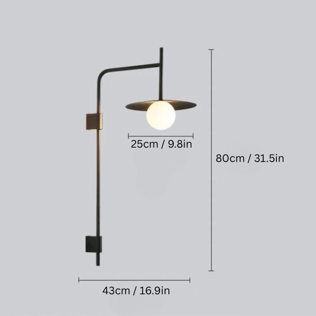 Modern Bedside Wall Light | H10.2 or H31.5 | Iron & Glass | LED Sconce | Bedroom Lighting | Brick by Brick