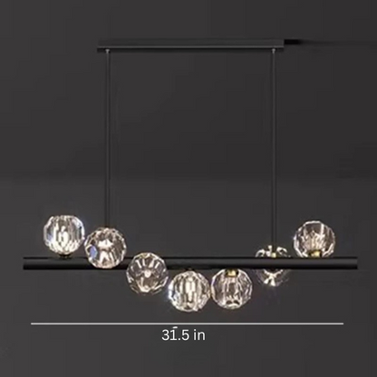 Luxury Modern Pendant Lamp | L31.5-70.8 in x 19.7 in | Ceiling Chandelier with Crystals | Multi-Head LED Lighting | Brick by Brick