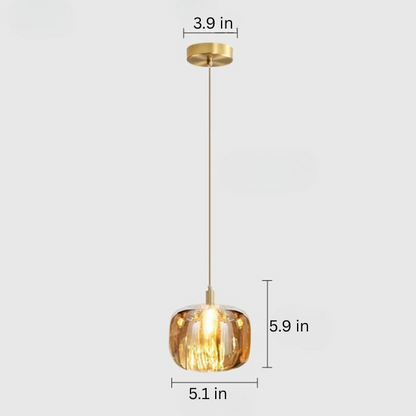 Luxury Small Chandelier | 3.9 x 4.3 in or 5.1 x 5.9 in | Crystal Apple Pendant Light | Copper Hanging Lamp | Brick by Brick