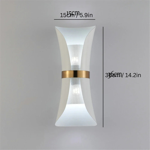 Nordic Wall Sconce | 5.9 x 14.2 in | Dual-Light LED Lamp with Gold Accents | Elegant Indoor Lighting | Brick by Brick