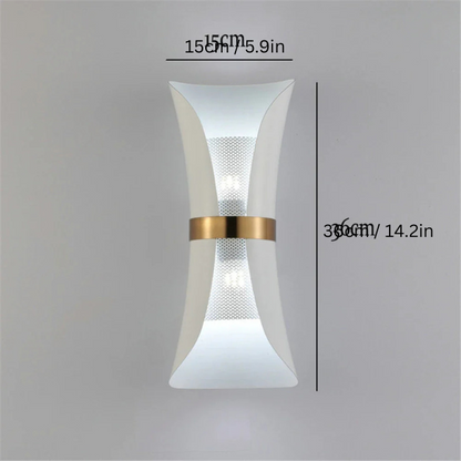 Nordic Wall Sconce | 5.9 x 14.2 in | Dual-Light LED Lamp with Gold Accents | Elegant Indoor Lighting | Brick by Brick