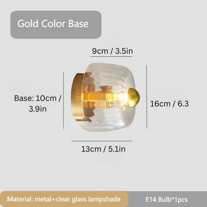 Bauhaus Glass Wall Lamp | 3.5 x 5.1 x 6.3 in | Decorative Wall Light | Living Room, Corridor, Stairway, Hallway | E14 LED Modern Glass Sconce | Brick by Brick