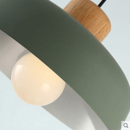Nordic Creative Pendant Lamp | Natural Wood & Aluminum | Modern Home Lighting | 11.81 x 5.51 in | Brick by Brick