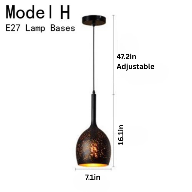 Vintage Pendant Lamp | Black Iron Lampshade | Indoor Lighting | E27 Socket | Brick by Brick