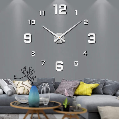 Modern Wall Clock | 23.6 - 51.2 in | 3D Floating Numbers Design | Silent Contemporary Home Décor | Brick by Brick