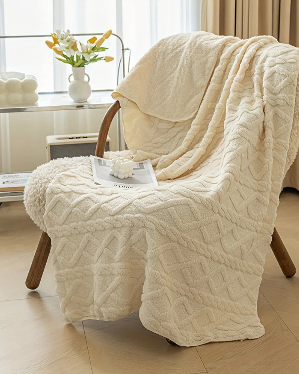 CozyNest Throw Blanket | Ultra-Soft Faux Sheepskin | Lightweight All-Season Comfort | Brick by Brick